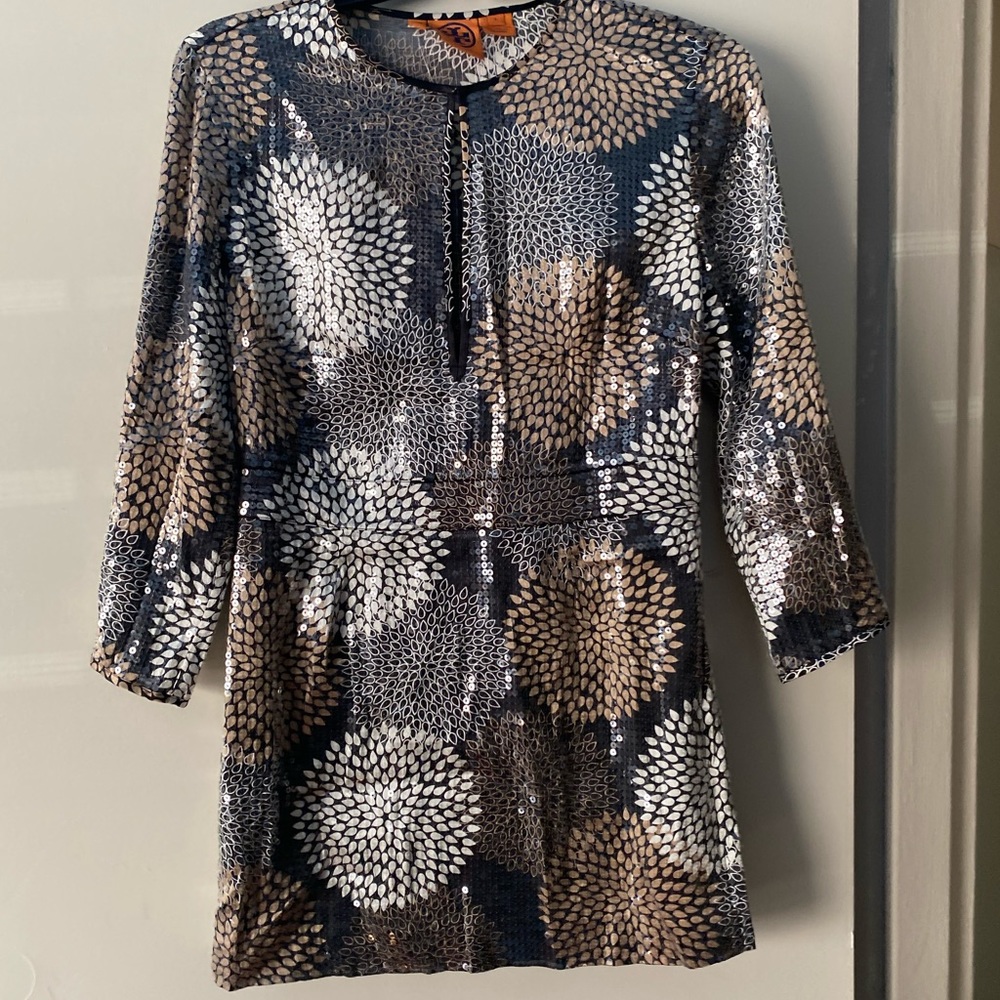 Tori Burch Silk sparkly mini dress